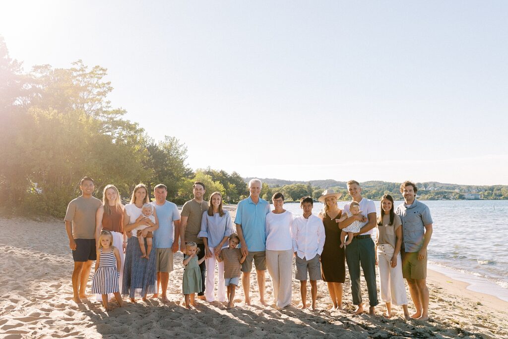 Extended family reunion session in Traverse City, Michigan.